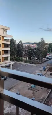 a view of a parking lot with a tennis court at Apartments Arb in Ulcinj