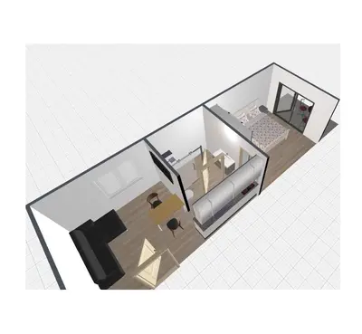 an isometric view of a living room at Quattro Rocce Apartments Zelen in Sutomore