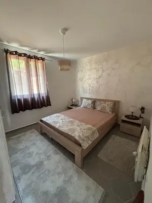 a bedroom with a large bed and a window at Deaf Valley Apartment 2 in Reljići