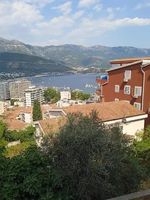 a view of a city with a river and buildings at Apartman braco in Budva