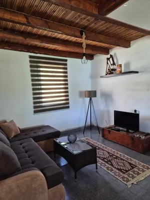 a living room with a couch and a table at Old Fisherman House, Skadar lake in Rogani