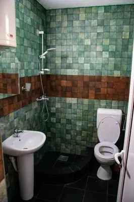 a bathroom with a toilet and a sink at Old Olive Tree Apartment in Bar
