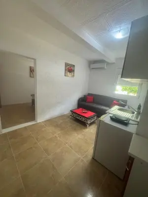 a living room with a couch and a table at Apartmani Đurović - Sutomore in Bar