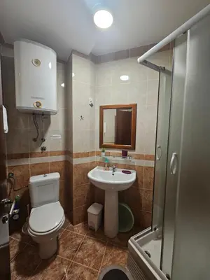 a bathroom with a toilet and a sink at Apartment Aleksic Becici in Becici