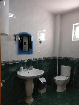 a bathroom with a sink and a toilet at Apartment Barski in Bar