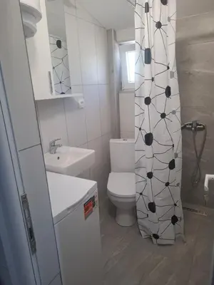 a small bathroom with a toilet and a sink at Apartman Andjela 2 in Budva