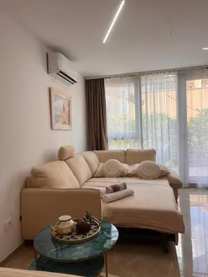 a living room with a couch and a table at Apartmani Vanity Budva in Budva