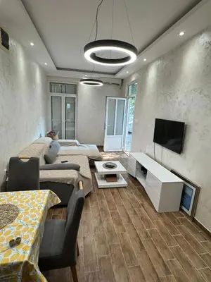 a living room with a couch and a tv at Apartman Itana Budva in Budva