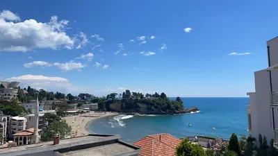 a view of a beach and the ocean at Sun & Sea in Ulcinj