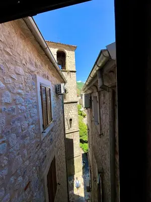 an overhead view of an alley in an old building at Patrik Patrik in Kotor