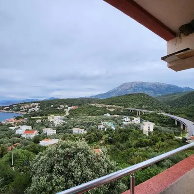 a view from a balcony of a city and a bridge at Sea & Mountains in Utjeha