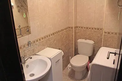a bathroom with a toilet and a sink at Apartment Golub in Budva
