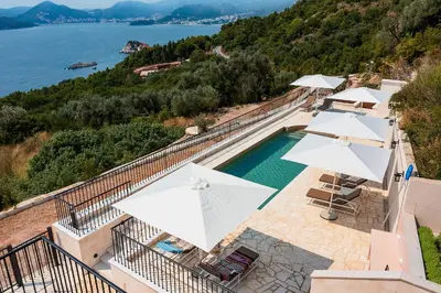 an image of a pool with umbrellas at Zorka in Budva