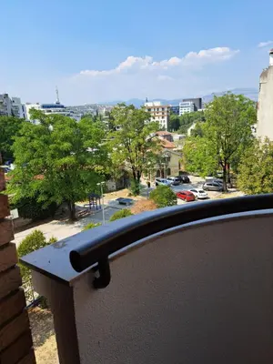 a balcony with a view of a city at Sunrise 2 in Podgorica