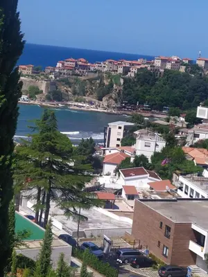 a view of a city and the ocean at Wonderful Seaview Apartment in Ulcinj