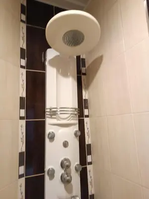 a shower with a shower head in a bathroom at Budva obala in Budva