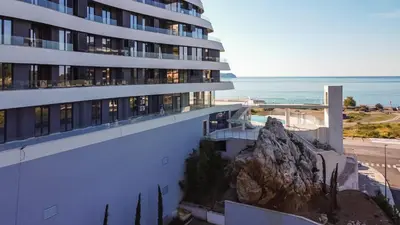 a hotel with a view of the ocean at Skyline resort CG in Budva