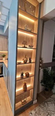 a kitchen with a shelf with plants in it at Kaltak Luxury Stay in Bar
