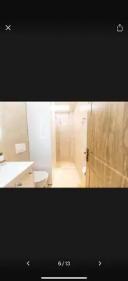 a bathroom with a shower and a sink and a toilet at Little star in Ulcinj