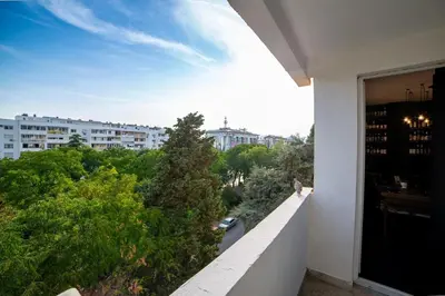 a view from a balcony of a building at Podgorica Boulevard Residence in Podgorica