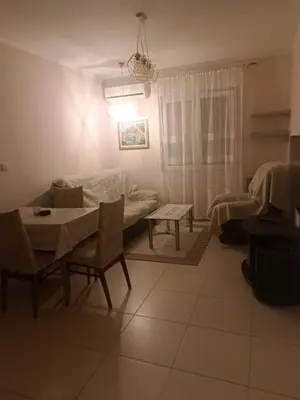 a living room with a couch and a table at Apartman D3 in Podgorica
