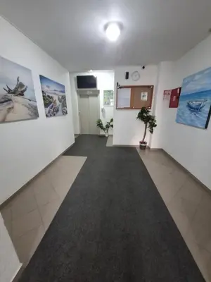 an empty room with a hallway with a carpet at Ljubovic prestige apartment in Podgorica