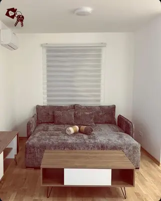 a living room with a couch and a table at Apartman 2937 in Podgorica