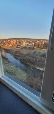 a view of a river from a window at Vila Anika in Podgorica