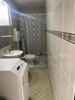 a small bathroom with a toilet and a sink at Apartman sa garažom in Sutomore