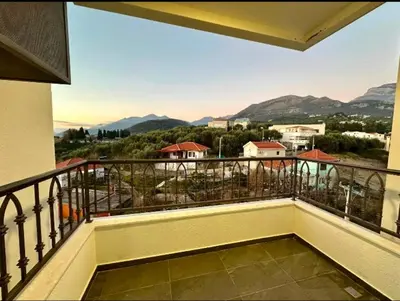 a balcony with a view of the mountains at Garsonjera studio in Bar