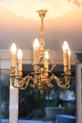 a chandelier hanging from a ceiling at Vintage apartment in Kotor