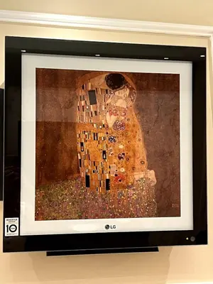 a painting of a woman sitting in a field at Dobrota Luxury House with Kotor Gulf View in Dobrota