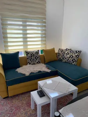 a living room with a couch and a table at Villa Andrea Lower Level in Kavač