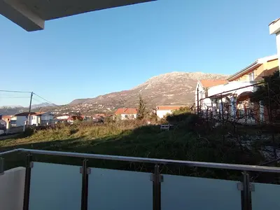a view of a mountain from a balcony at Martins Apartments in Dobra Voda