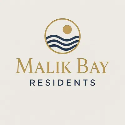 a logo for a maliki bay restaurants at Malik Bay RESIDENTS in Bar