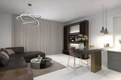 a living room with a couch and a table at Hotel & SPA Ricardo Residence in Ulcinj