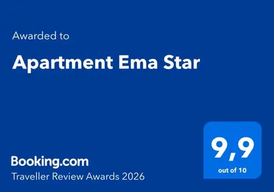 a blue sign with the words appointment emma star at Apartment Ema Star in Utjeha