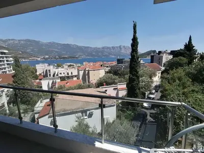 a view of a city from a balcony at Old Town View Apartment in Budva
