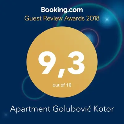 a yellow circle with the number on it at Apartment Golubović Kotor in Kotor