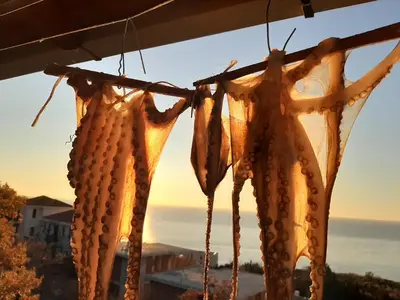 a view of the ocean from the window of a restaurant at Blue Mediterranean Apartments in Sveti Stefan
