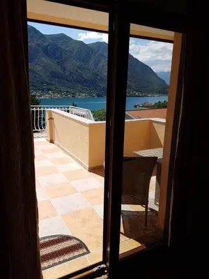 a view of a balcony with a view of the water at Apartments Peranovic 2 in Kotor