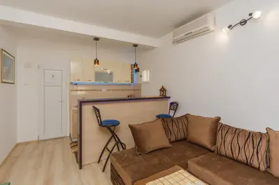 a living room with a couch and two chairs at Apartment Ines in Bar