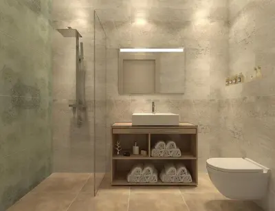 a bathroom with a sink and a toilet and a shower at Twister Apartments in Budva