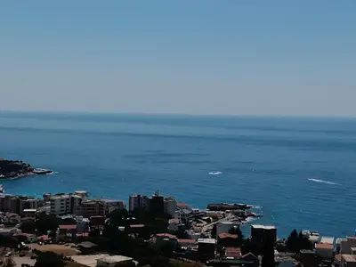an aerial view of a city and the ocean at Apartment Light House in Dobra Voda