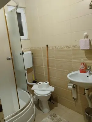 a bathroom with a toilet and a sink at Apartments Vis Jaz in Budva
