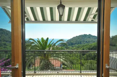 a view from the balcony of a house at Villa St.George in Petrovac na Moru