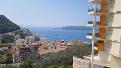 a view of a city and a body of water at Lux Apartment Vidovic in Rafailovici