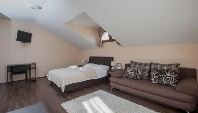 a living room with a couch and a bed at Apartman in Danilovgrad