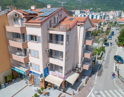 an overhead view of a building in a city at SMS Apartments in Budva