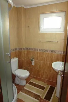 a bathroom with a toilet and a sink at Villa Franeta Apartments in Budva